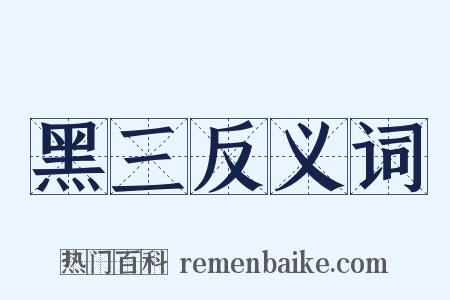 黑三反义词是什么意思的图片